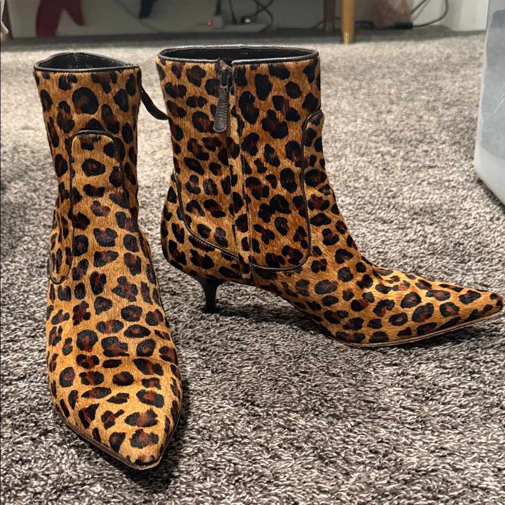 Leopard Print Ankle Boots